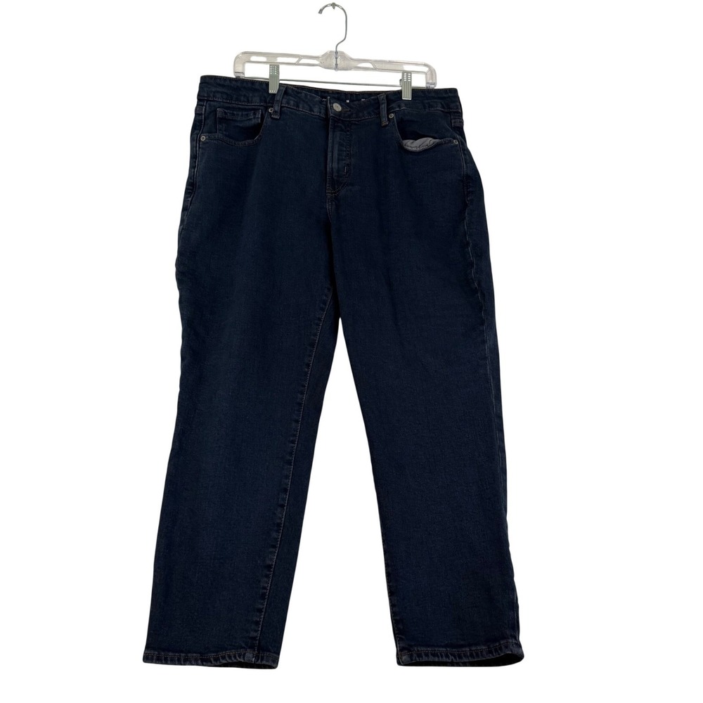 Old Navy O.G. Straight High Rise Dark Wash Jeans 16 Petite Secret-Slim Pockets